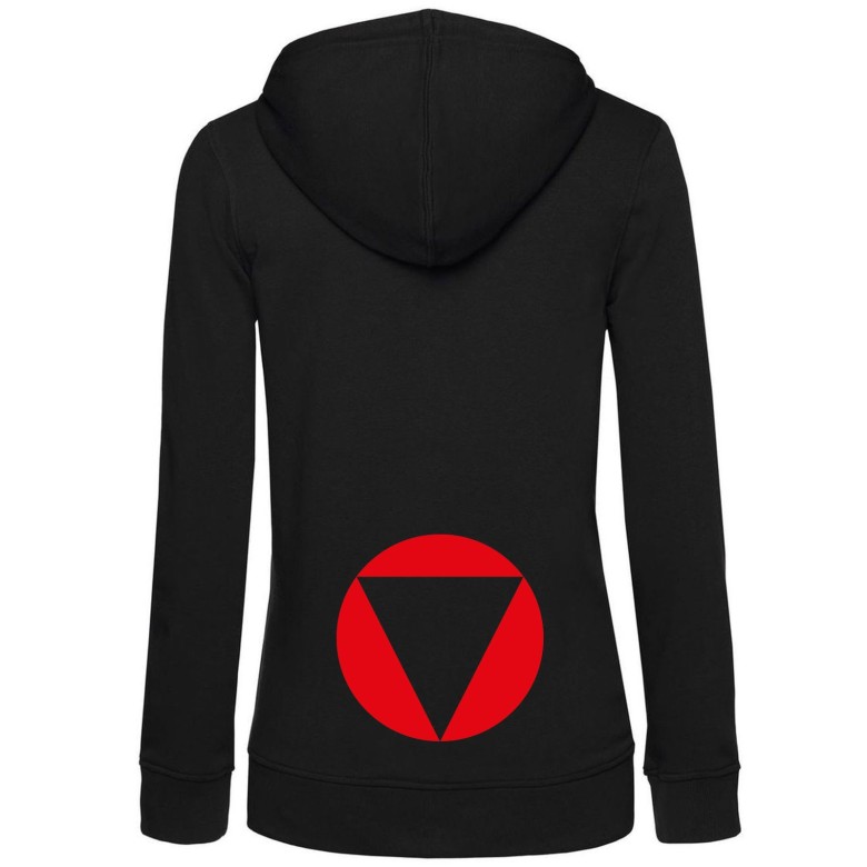 FELPA DONNA RTL 102.5 CON CAPPUCCIO, ZIP E SIMBOLO
