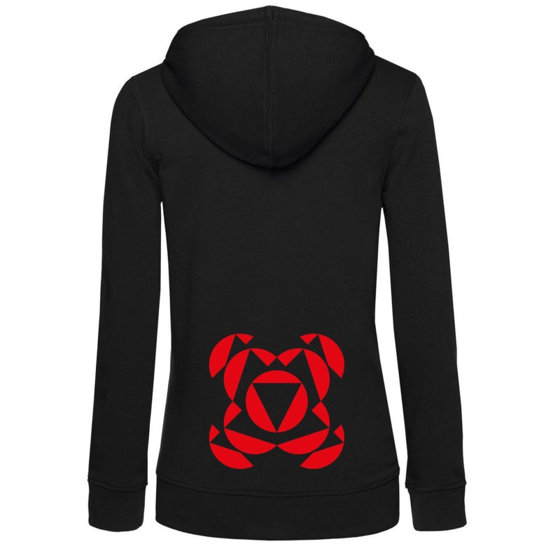 FELPA DONNA RTL 102.5 CON CAPPUCCIO, ZIP E GRAFICA OPTICAL