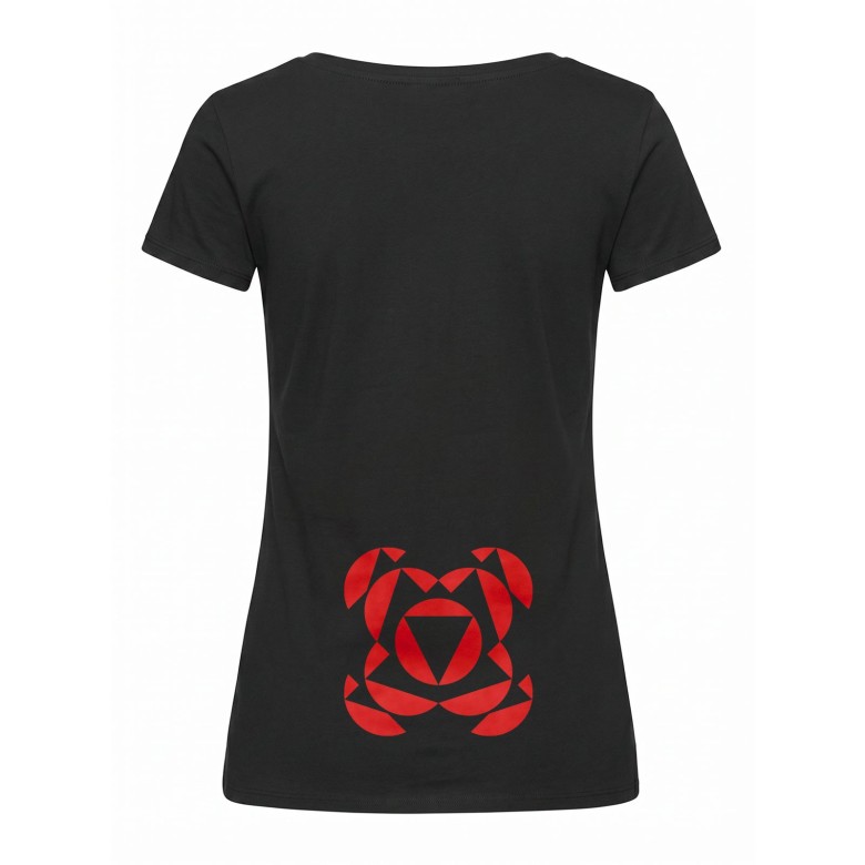 T-SHIRT DONNA RTL 102.5 MANICA CORTA, COLLO A V E GRAFICA OPTICAL