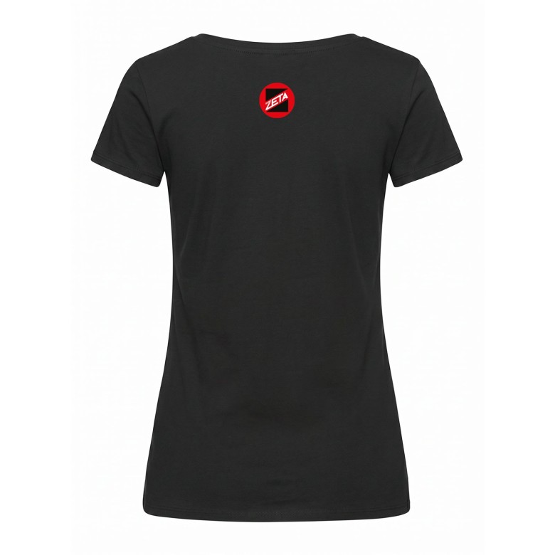 T-SHIRT NERA/FLUO RADIO ZETA DONNA CON MANICA CORTA