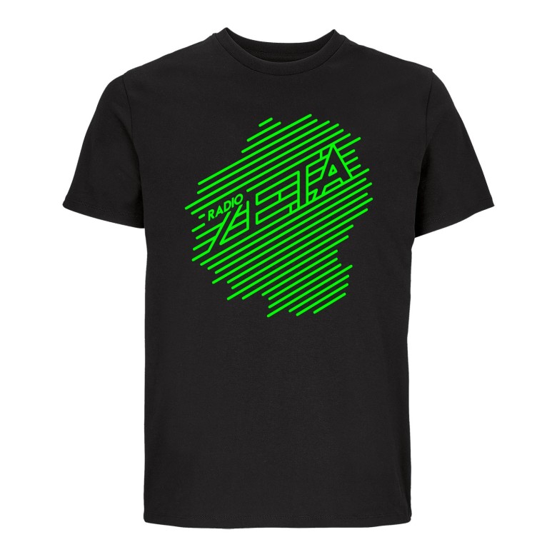 T-SHIRT NERA/FLUO RADIO ZETA UOMO CON  MANICA CORTA