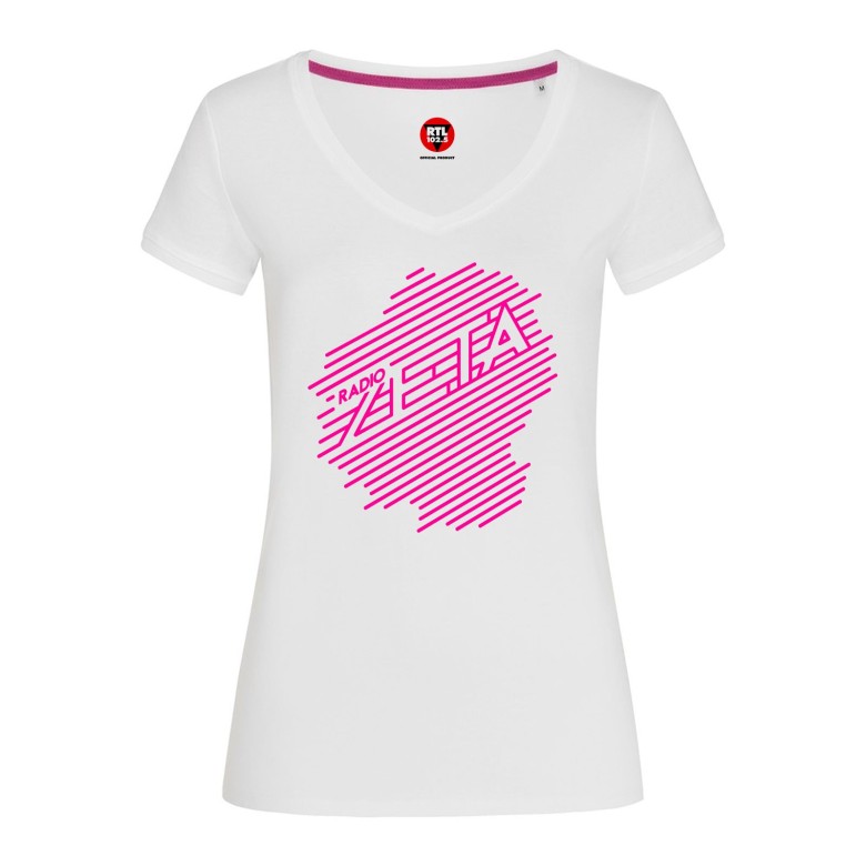 T-SHIRT BIANCA/FLUO RADIO ZETA DONNA CON MANICA CORTA
