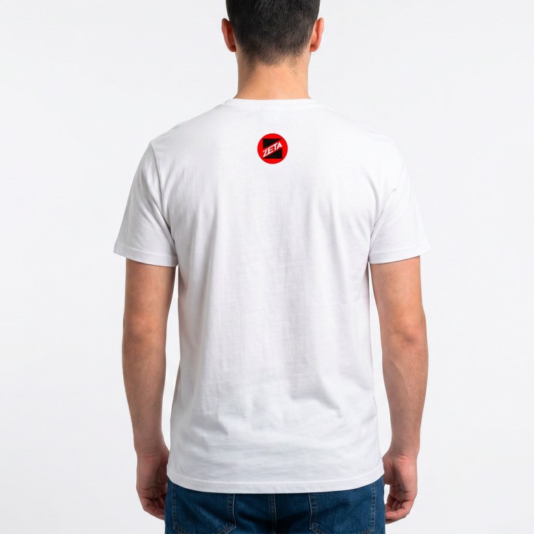 T-SHIRT BIANCA/FLUO RADIO ZETA UOMO CON  MANICA CORTA