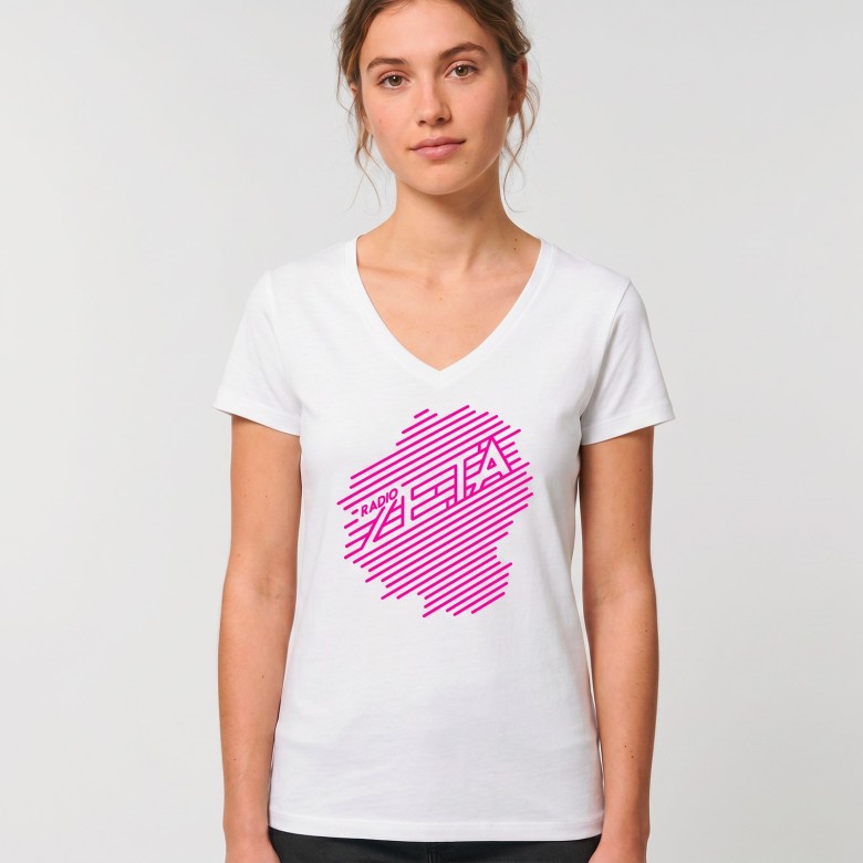T-SHIRT BIANCA/FLUO RADIO ZETA DONNA CON MANICA CORTA