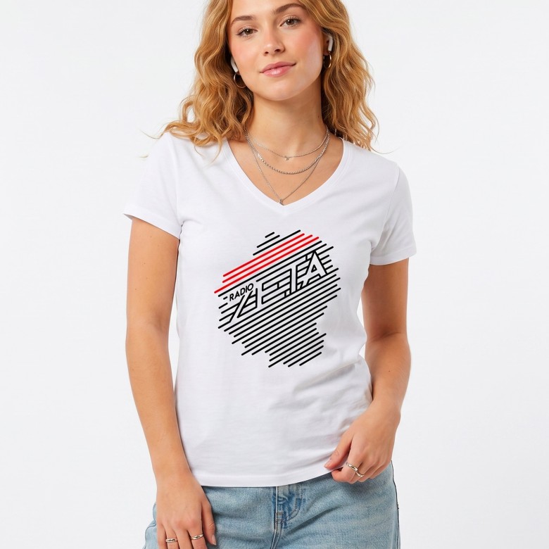 T-SHIRT DONNA RADIO ZETA MANICA CORTA COLLO A V
