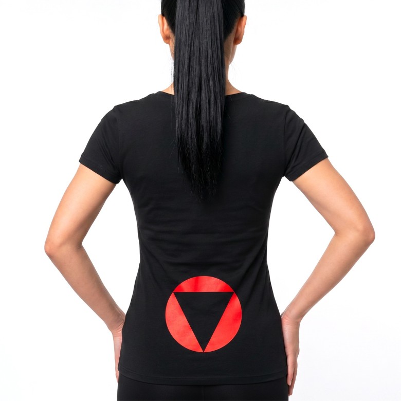 T-SHIRT DONNA RTL 102.5 MANICA CORTA, COLLO A V E SIMBOLO