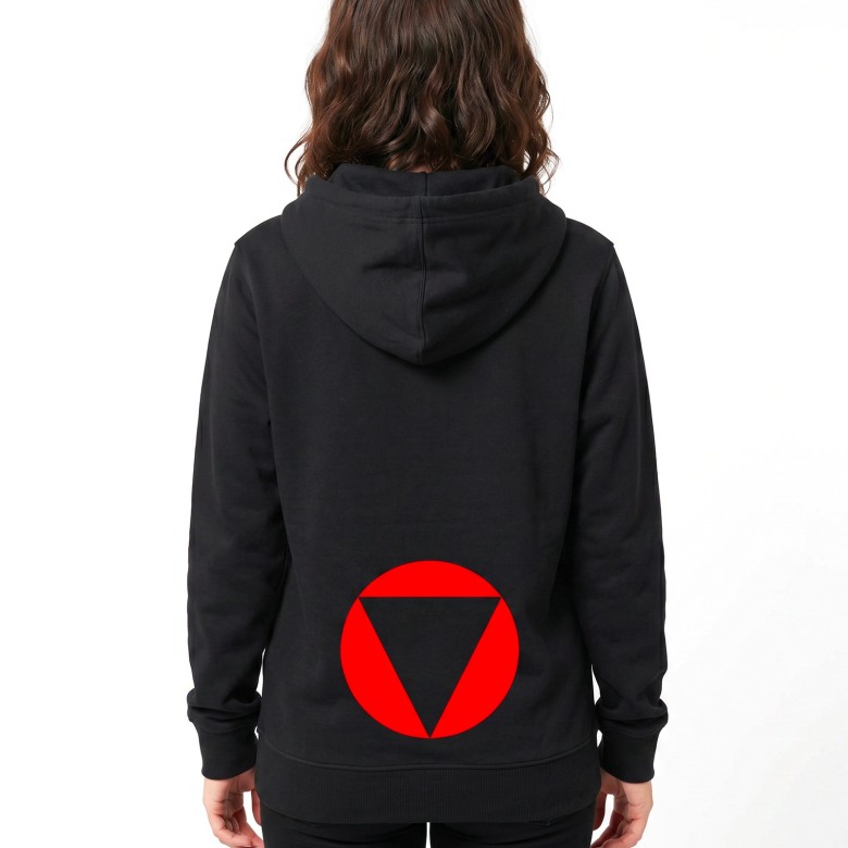 FELPA DONNA RTL 102.5 CON CAPPUCCIO, ZIP E SIMBOLO